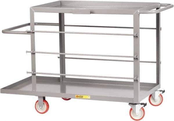 Little Giant - 1,200 Lb Capacity, 24" Wide x 48" Long x 35" High Wire Spool Cart - 2 Shelf, Steel, 2 Rigid/2 Swivel Casters - Eagle Tool & Supply