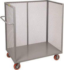 Little Giant - 3,600 Lb Capacity, 1 Shelf, 3-Sided Steel Bulk Truck - 48" Long x 24" Wide x 57" High, 6" Diam Polyurethane Wheels - Eagle Tool & Supply