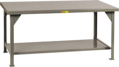 Little Giant - 36 Wide x 30" Deep x 34" High, 7 Gauge Steel Workbench - Comfort Edge, Fixed Legs, Gray - Eagle Tool & Supply