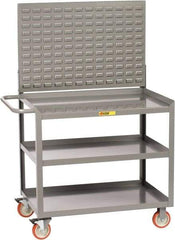 Little Giant - 1,200 Lb Capacity, 3 Shelf, 3 Drawer Mobile Workstation - 41-1/2" Wide x 24" Deep x 60" High, Gray - Eagle Tool & Supply
