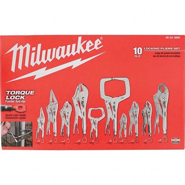 Milwaukee Tool - Plier Sets Set Type: Locking Pliers Number of Pieces: 10 - Eagle Tool & Supply