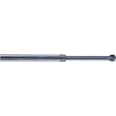 Accupro - 3/16" Diam, 0.16" LOC, 4 Flute Solid Carbide Ball End Mill - nACo Finish, Single End, 3" OAL, 3/16" Shank Diam, Undercutting - Eagle Tool & Supply