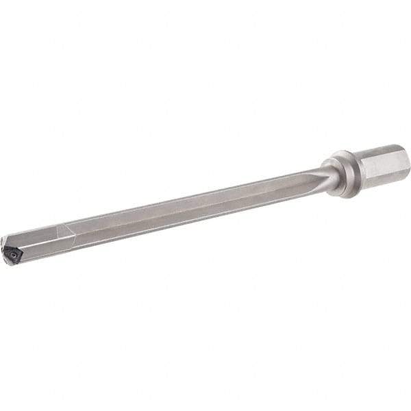 Iscar - 8.39" Max Drill Depth, 10xD, 0.812" Diam, Indexable Insert Drill - 1 Insert, 1-1/4" Shank Diam, Weldon Flat Shank - Eagle Tool & Supply