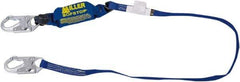 Miller - 6' Long, 310 Lb Capacity, 1 Leg Locking Snap Hook Harness Shock Absorbing Lanyard - 1-1/2" Diam, Nomex/Kevlar Webbing, Locking Snap Hook Anchorage Connection - Eagle Tool & Supply