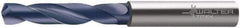 Walter-Titex - 6.4mm 140° Spiral Flute Solid Carbide Screw Machine Drill Bit - TiAlN Finish, Right Hand Cut, 0.756" Flute Length, 3" OAL, Special Type Point, Straight Shank - Eagle Tool & Supply