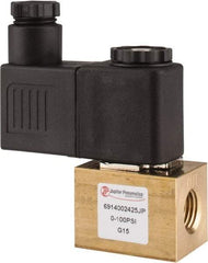 PRO-SOURCE - 1/4", 2/2 Way Square Body Stacking Solenoid Valve - 24 VDC, 0.18 CV Rate, 2.95" High x 2.64" Long - Eagle Tool & Supply
