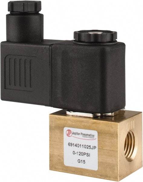 PRO-SOURCE - 1/4", 2/2 Way Square Body Stacking Solenoid Valve - 110 VAC, 0.18 CV Rate, 2.95" High x 2.64" Long - Eagle Tool & Supply