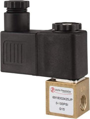 PRO-SOURCE - 1/8", 2/2 Way Square Body Stacking Solenoid Valve - 24 VDC, 0.1 CV Rate, 2.83" High x 2.3" Long - Eagle Tool & Supply