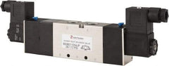 PRO-SOURCE - 3/8", 5/3 Way Double Stacking Solenoid Valve - 110 VAC, 1.73 CV Rate, 2.81" High x 9.8" Long - Eagle Tool & Supply