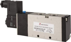 PRO-SOURCE - 3/8", 5/2 Way Single Stacking Solenoid Valve - 24 VDC, 1.9 CV Rate, 2.81" High x 6.22" Long - Eagle Tool & Supply