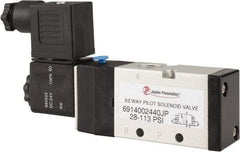 PRO-SOURCE - 1/4", 3/2 Way Single Stacking Solenoid Valve - 24 VDC, 0.98 CV Rate, 2.6" High x 5.12" Long - Eagle Tool & Supply