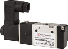 PRO-SOURCE - 1/8", 3/2 Way Single Stacking Solenoid Valve - 24 VDC, 0.65 CV Rate, 1.38" High x 3.46" Long - Eagle Tool & Supply