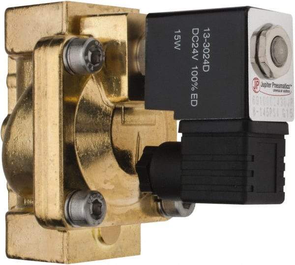 PRO-SOURCE - 1", 2/2 Way Stacking Solenoid Valve - 24 VDC, 12 CV Rate, 4.98" High x 3.78" Long - Eagle Tool & Supply