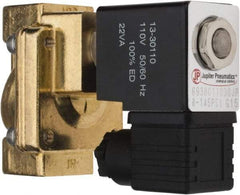 PRO-SOURCE - 3/8", 2/2 Way Stacking Solenoid Valve - 110 VAC, 4.5 CV Rate, 4.19" High x 2.83" Long - Eagle Tool & Supply