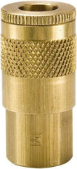 Parker - 3/8-18 Female NPTF Tru-Flate Automotive Pneumatic Hose Coupler - Brass, 3/8" Body Diam - Eagle Tool & Supply