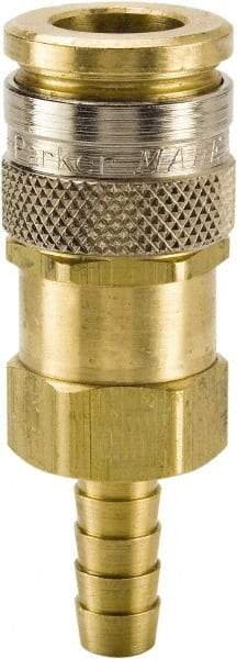 Parker - Hose Barb European High Flow Pneumatic Hose Coupler - Brass, 3/8" Body Diam, 3/8" Hose ID - Eagle Tool & Supply