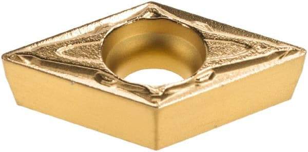 Kyocera - DCMT32.51 PP Grade CA525 Carbide Turning Insert - TiCN/Al2O3/TiN Finish, 55° Diamond, 3/8" Inscr Circle, 5/32" Thick, 1/64" Corner Radius - Eagle Tool & Supply