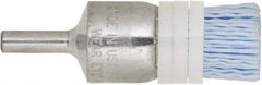 Tanis - 220 Grit, 1" Brush Diam, Crimped, End Brush - 1/4" Diam Steel Shank, 10,000 Max RPM - Eagle Tool & Supply