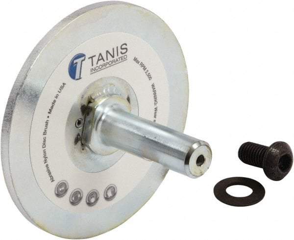 Tanis - 1/4" Arbor Hole to 3/4" Shank Diam Drive Arbor - For 10, 12 & 14" Tanis Disc Brushes, Flow Through Spindle - Eagle Tool & Supply