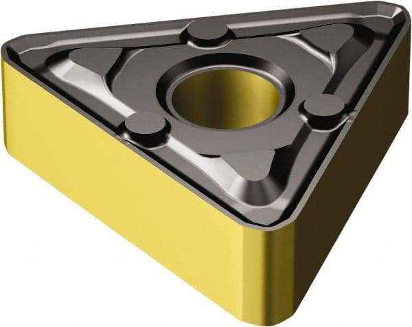 Sandvik Coromant - TNMX332 WM Grade 4305 Carbide Turning Insert - TiCN/Al2O3/TiN Finish, 60° Triangle, 3/8" Inscr Circle, 3/16" Thick, 1/32" Corner Radius - Eagle Tool & Supply