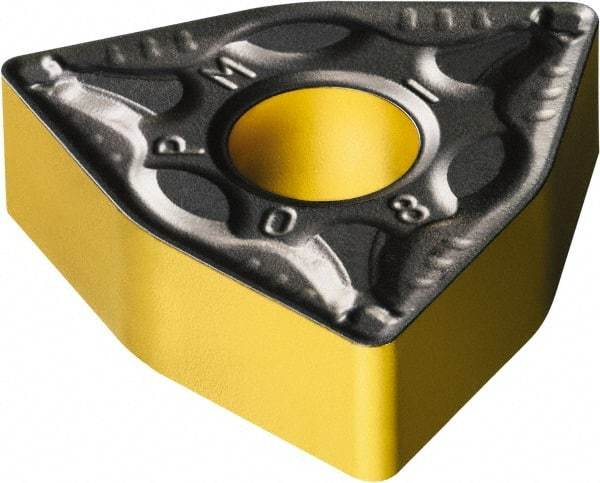 Sandvik Coromant - WNMG433 PM Grade 4325 Carbide Turning Insert - TiCN/AI2O3/TiN Finish, 80° Trigon, 1/2" Inscr Circle, 3/16" Thick, 3/64" Corner Radius - Eagle Tool & Supply