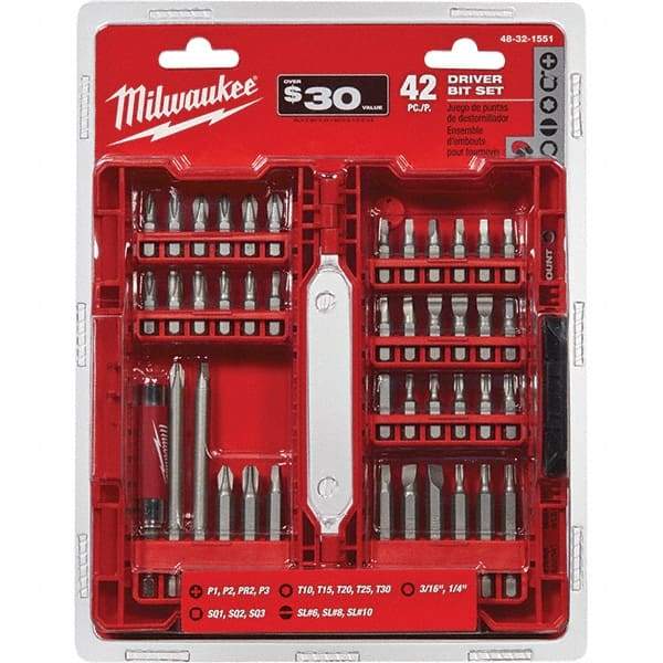 Milwaukee Tool - Power & Impact Screwdriver Bit Sets Point Type: Assorted Bit Type: Driver - Eagle Tool & Supply