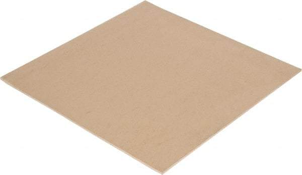 Made in USA - 12" Long, 12" Wide, Natural Gum Rubber Foam Sheet - 35 to 45 Durometer, Tan, -20 to 140°F, 3,000 psi Tensile Strength, Stock Length - Eagle Tool & Supply