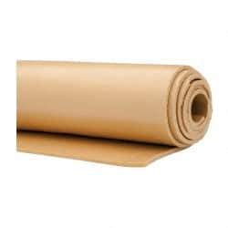 Made in USA - 36" Wide, Natural Gum Rubber Foam Sheet - 35 to 45 Durometer, Tan, -20 to 140°F, 3,000 psi Tensile Strength, Cut-to-Length - Eagle Tool & Supply