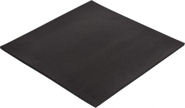 Made in USA - 12" Long, 12" Wide, Buna-N Rubber Foam Sheet - 35 to 45 Durometer, Black, -20 to 170°F, 800 psi Tensile Strength, Stock Length - Eagle Tool & Supply