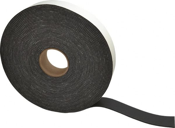 Made in USA - 75' x 2" x 1/8" Black PVC Foam Roll - Eagle Tool & Supply