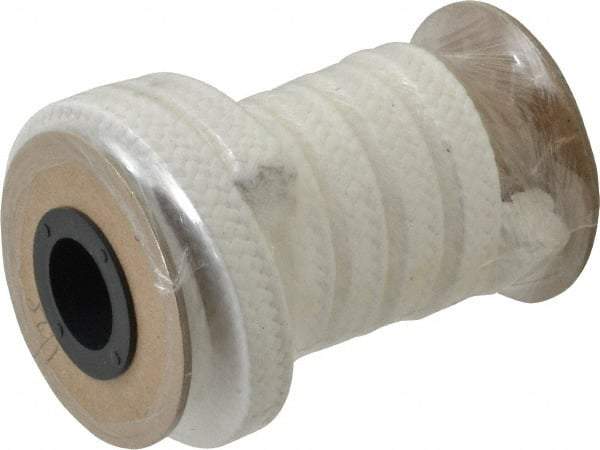 Made in USA - 1/2" x 5.1' Spool Length, PTFE/Sanitary Compression Packing - 1,000 Max psi, 500° F Max, White - Eagle Tool & Supply