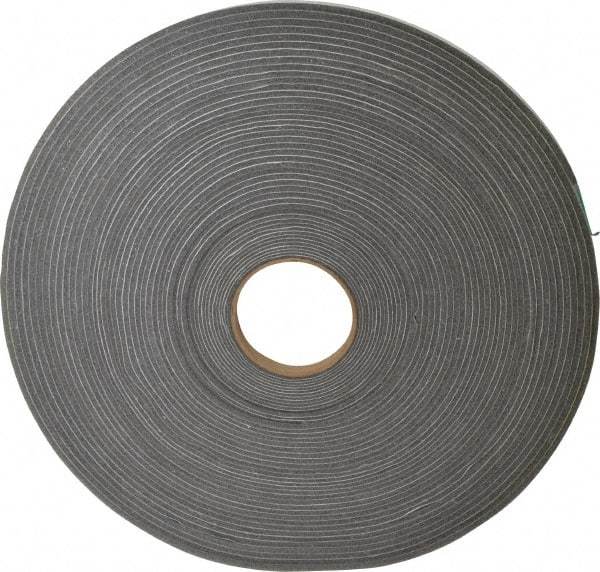 Made in USA - 3/16" Thick x 1/2" Wide x 100' Long Gray Open Cell Polyurethane Foam Rubber Roll - Stock Length, Adhesive Back, 1.8 to 2.2 Lb/Cu Ft Density, -20°F to 160°F - Eagle Tool & Supply