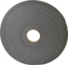 Made in USA - 3/16" Thick x 1/2" Wide x 100' Long Gray Open Cell Polyurethane Foam Rubber Roll - Stock Length, Adhesive Back, 1.8 to 2.2 Lb/Cu Ft Density, -20°F to 160°F - Eagle Tool & Supply