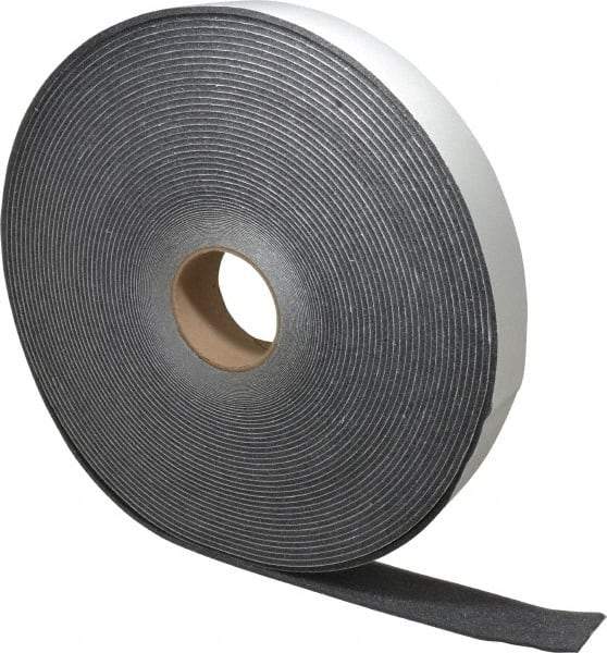 Made in USA - 3/16" Thick x 2" Wide x 100' Long Gray Open Cell Polyurethane Foam Rubber Roll - Stock Length, Adhesive Back, 1.8 to 2.2 Lb/Cu Ft Density, -20°F to 160°F - Eagle Tool & Supply