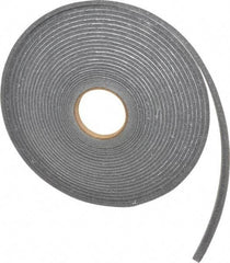 Made in USA - 1/4" Thick x 1/2" Wide x 50' Long Gray Open Cell Polyurethane Foam Rubber Roll - Stock Length, Adhesive Back, 1.8 to 2.2 Lb/Cu Ft Density, -20°F to 160°F - Eagle Tool & Supply