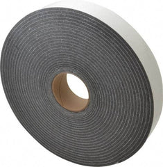 Made in USA - 1/4" Thick x 2" Wide x 50' Long Gray Open Cell Polyurethane Foam Rubber Roll - Stock Length, Adhesive Back, 1.8 to 2.2 Lb/Cu Ft Density, -20°F to 160°F - Eagle Tool & Supply
