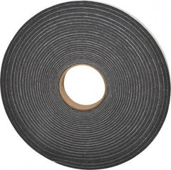 Made in USA - 3/8" Thick x 1" Wide x 50' Long Gray Open Cell Polyurethane Foam Rubber Roll - Stock Length, Adhesive Back, 1.8 to 2.2 Lb/Cu Ft Density, -20°F to 160°F - Eagle Tool & Supply