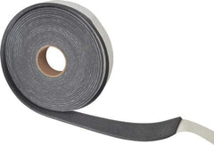 Made in USA - 3/8" Thick x 2" Wide x 50' Long Gray Open Cell Polyurethane Foam Rubber Roll - Stock Length, Adhesive Back, 1.8 to 2.2 Lb/Cu Ft Density, -20°F to 160°F - Eagle Tool & Supply