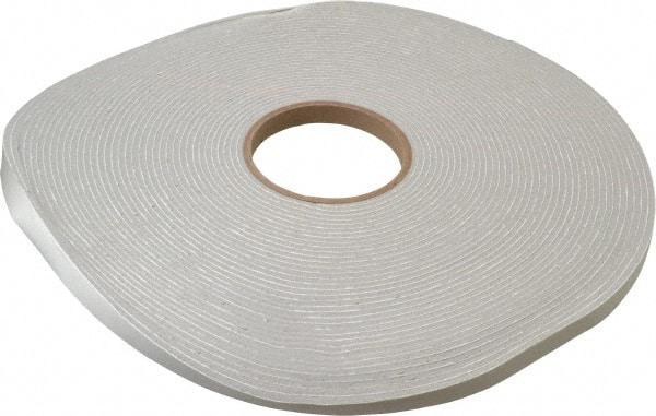 Made in USA - 1/8" Thick x 1/2" Wide x 75' Long Gray Closed Cell PVC Foam Rubber Roll - Stock Length, Adhesive Back, 8 Lb/Cu Ft Density, -20°F to 130°F - Eagle Tool & Supply