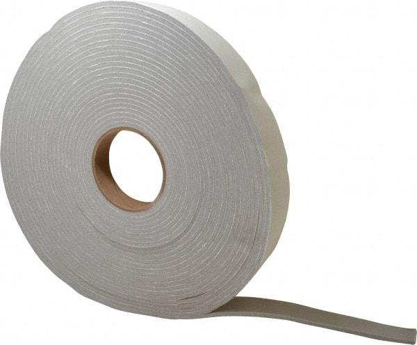 Made in USA - 3/16" Thick x 1" Wide x 30' Long Gray Closed Cell PVC Foam Rubber Roll - Stock Length, Adhesive Back, 8 Lb/Cu Ft Density, -20°F to 130°F - Eagle Tool & Supply