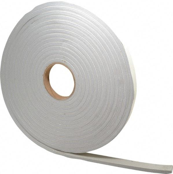 Made in USA - 3/8" Thick x 3/4" Wide x 30' Long Gray Closed Cell PVC Foam Rubber Roll - Stock Length, Adhesive Back, 8 Lb/Cu Ft Density, -20°F to 130°F - Eagle Tool & Supply