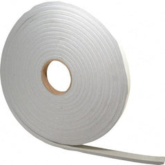 Made in USA - 3/8" Thick x 3/4" Wide x 30' Long Gray Closed Cell PVC Foam Rubber Roll - Stock Length, Adhesive Back, 8 Lb/Cu Ft Density, -20°F to 130°F - Eagle Tool & Supply