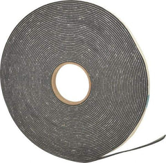 Made in USA - 1/8" Thick x 1/2" Wide x 75' Long Black Closed Cell PVC Foam Rubber Roll - Stock Length, Adhesive Back, 13 Lb/Cu Ft Density, -20°F to 130°F - Eagle Tool & Supply