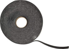 Made in USA - 3/16" Thick x 1/2" Wide x 45' Long Black Closed Cell PVC Foam Rubber Roll - Stock Length, Adhesive Back, 13 Lb/Cu Ft Density, -20°F to 130°F - Eagle Tool & Supply
