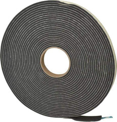 Made in USA - 3/16" Thick x 3/4" Wide x 45' Long Black Closed Cell PVC Foam Rubber Roll - Stock Length, Adhesive Back, 13 Lb/Cu Ft Density, -20°F to 130°F - Eagle Tool & Supply