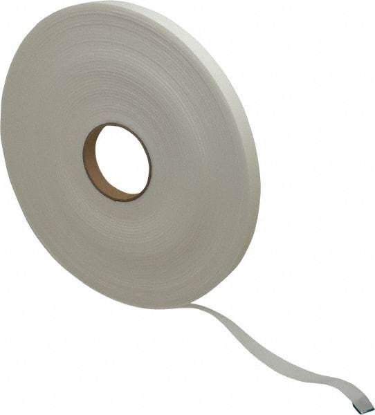 Made in USA - 1/8" Thick x 3/4" Wide x 75' Long White Closed Cell Polyethylene Foam Rubber Roll - Stock Length, Adhesive Back, 2 Lb/Cu Ft Density, -20°F to 170°F - Eagle Tool & Supply
