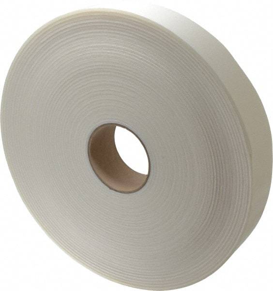 Made in USA - 1/8" Thick x 2" Wide x 75' Long White Closed Cell Polyethylene Foam Rubber Roll - Stock Length, Adhesive Back, 2 Lb/Cu Ft Density, -20°F to 170°F - Eagle Tool & Supply