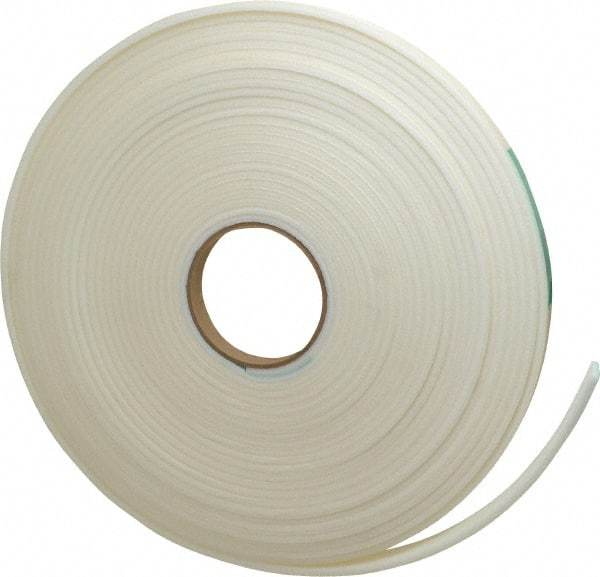 Made in USA - 3/16" Thick x 5/8" Wide x 50' Long White Closed Cell Polyethylene Foam Rubber Roll - Stock Length, Adhesive Back, 2 Lb/Cu Ft Density, -20°F to 170°F - Eagle Tool & Supply