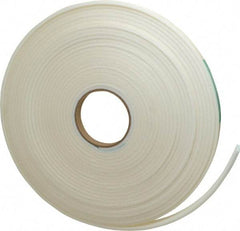Made in USA - 3/16" Thick x 5/8" Wide x 50' Long White Closed Cell Polyethylene Foam Rubber Roll - Stock Length, Adhesive Back, 2 Lb/Cu Ft Density, -20°F to 170°F - Eagle Tool & Supply