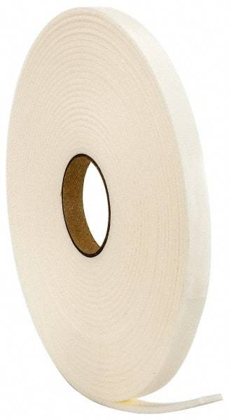 Made in USA - 3/16" Thick x 3/4" Wide x 50' Long White Closed Cell Polyethylene Foam Rubber Roll - Stock Length, Adhesive Back, 2 Lb/Cu Ft Density, -20°F to 170°F - Eagle Tool & Supply